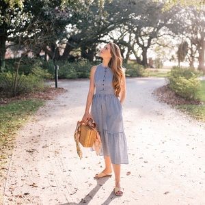 Gal Meets Glam Ardith Gingham Midi Dress